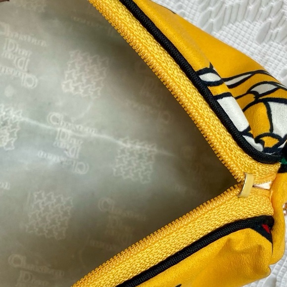 Christian Dior Yellow Abstract Canvas Cosmetic Pouch- Crossbody 6in x 3in x 2in - Picture 12 of 12